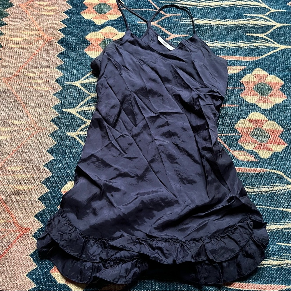 Toga Archives Y Back Navy Mini Dress Ruffles Small